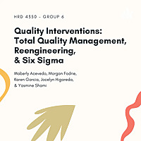 Quality Interventions: Total Quality Management, Re-engineering, Six Sigma
