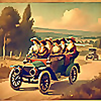 Outdoor Girls in a Motor Car