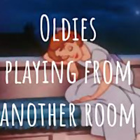 Oldies playing from another room