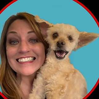 Nanette & Senior Rescue Dog Stan