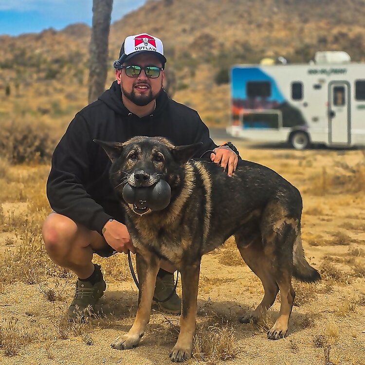 Tyler and K9 Arlo