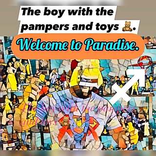 The boy with the pampers and toys