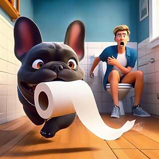 Dad and his Frenchies